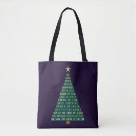 Names of Jesus Christmas Tree Tote Bag