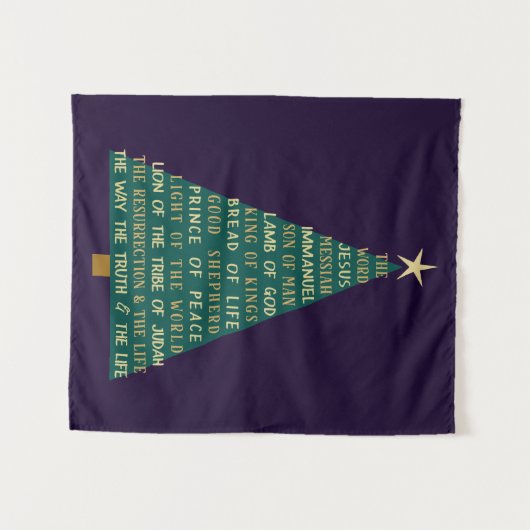 Names of Jesus Christmas Tree Wandkleed (Voorkant (horizontaal))