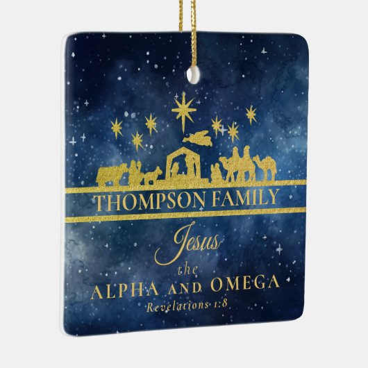 Names of Jesus Nativity Photo New Baby Isaiah 9 6 Keramisch Ornament (Rechts)