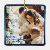 Names of Jesus Nativity Photo New Baby Isaiah 9 6 Keramisch Ornament (Achterkant)