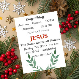 Names of Jesus Typography Christmas Greeting Card Feestdagen Kaart