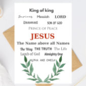 Names of Jesus Typography Christmas Greeting Card Feestdagen Kaart