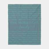 Names Pattern Modern Trendy Script van gezinslid Fleece Deken (Voorkant)