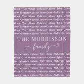 Names Pattern Modern Trendy Script van gezinslid Fleece Deken (Voorkant)