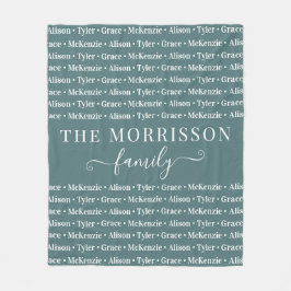Names Pattern Modern Trendy Script van gezinslid Fleece Deken