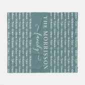 Names Pattern Modern Trendy Script van gezinslid Fleece Deken (Voorkant (Horizontaal))