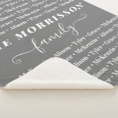 Names Pattern Modern Trendy Script van gezinslid Sherpa Deken (3/4)