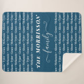 Names Pattern Modern Trendy Script van gezinslid Sherpa Deken (Voorkant (horizontaal))