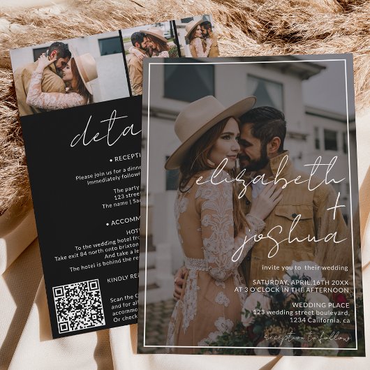 Names script lijst zwart 4 foto alles bij 1 bruilo kaart