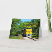 Names Steam Train Mannen Man Happy Birthday toevoe Kaart (Voorkant)