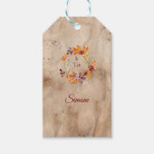  Names Thanksgiving Floral Wreath Cadeaulabel (Voorkant)