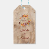  Names Thanksgiving Floral Wreath Cadeaulabel (Achterkant)