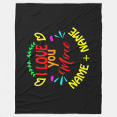 Names Valentijnsdag toevoegen waar ik van hou Fleece Deken (Voorkant)