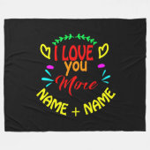 Names Valentijnsdag toevoegen waar ik van hou Fleece Deken (Voorkant (Horizontaal))