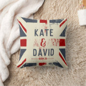 Names Wedding Gift van de Unie Jack Couple in nood Kussen (Deken)