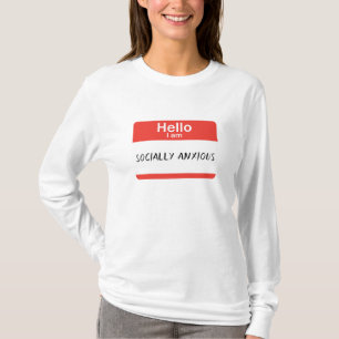 Nametag sociaal angstige T-shirt