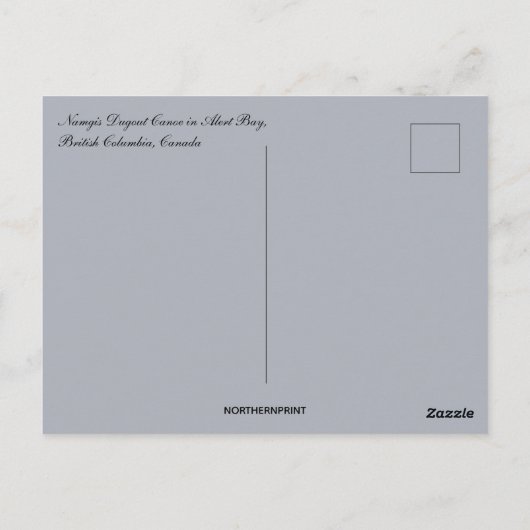 Namgis Dugout Canoe in Alert Bay British Columbia Briefkaart (Achterkant)