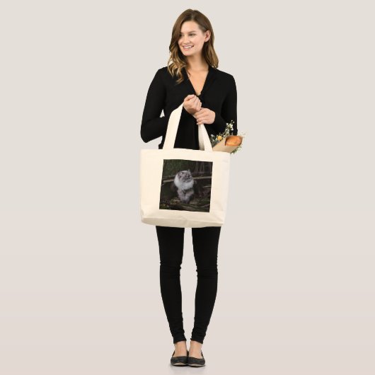 Nami de kat grote tote bag (Voorkant (model))