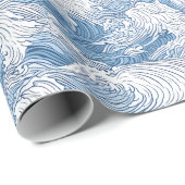 Nami Japans Wave wrapping papier (Rol Hoek)