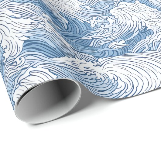 Nami Japans Wave wrapping papier (Rol Hoek)