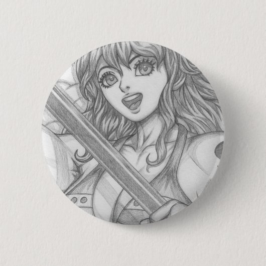 Nami ~ Kat Dief Ronde Button 5,7 Cm (Voorkant)