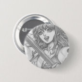 Nami ~ Kat Dief Ronde Button 5,7 Cm (Voorkant /achterkant)