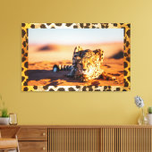 Namib Desert Cheetah Wall Art Canvas Afdruk (Insitu (Woonkamer))