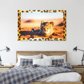 Namib Desert Cheetah Wall Art Canvas Afdruk (Insitu (Slaapkamer))