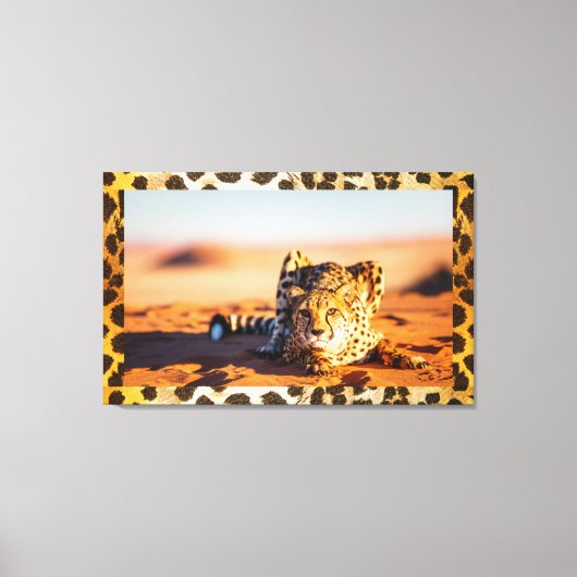 Namib Desert Cheetah Wall Art Canvas Afdruk (Voorkant)