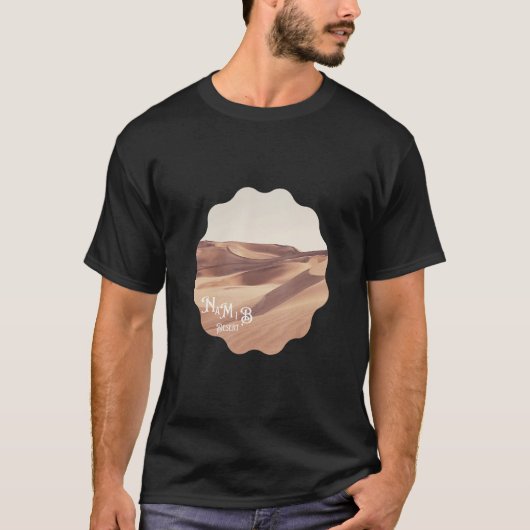 Namib woestijn retro stijl rustige plek t-shirt (Voorkant)