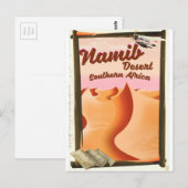 Namib-woestijn, Zuid-Afrika reisposter Briefkaart (Voorkant / Achterkant)