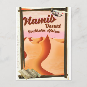 Namib-woestijn, Zuid-Afrika reisposter Briefkaart