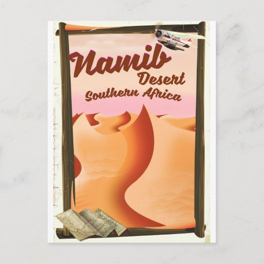 Namib-woestijn, Zuid-Afrika reisposter Briefkaart (Voorkant)