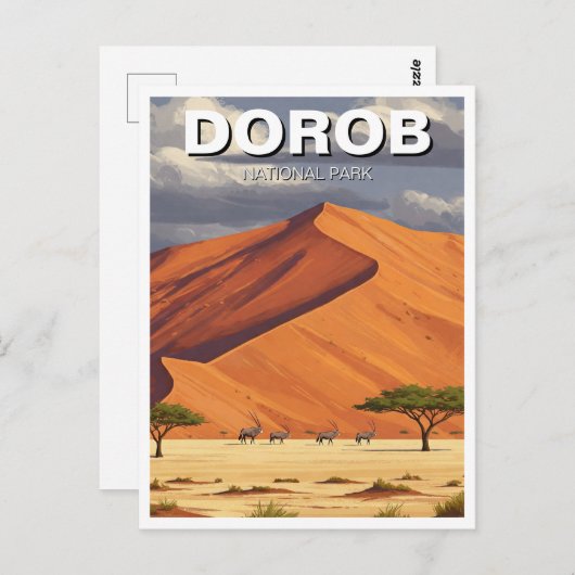 Namibia Dorob National Park Reizen Briefkaart (Voorkant / Achterkant)