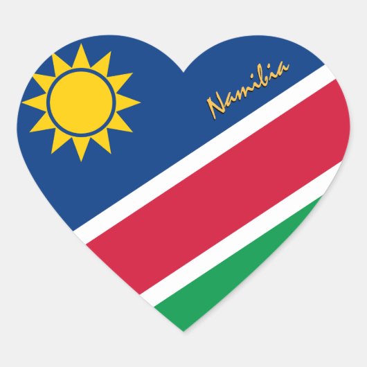 Namibia Hart Sticker, Patriottische Namibische Vla Sticker (Voorkant)