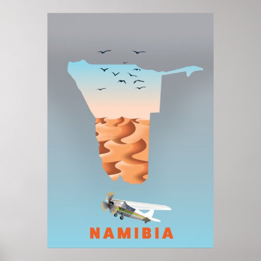 Namibia kaart poster (Voorkant)