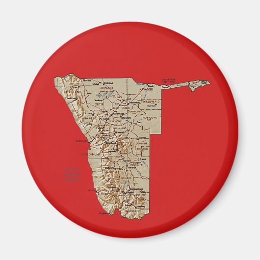 Namibia Kaartmagneet Magneet (Voorkant)