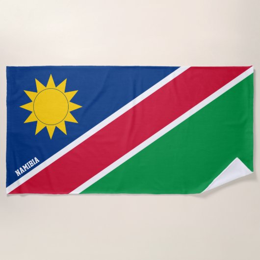 Namibia Vlag Prachtig Patriottisch Strandlaken (Voorkant)