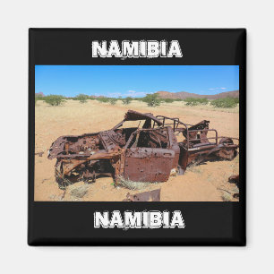Namibië Africa Car Wreck Bullet Holes Landschap Magneet