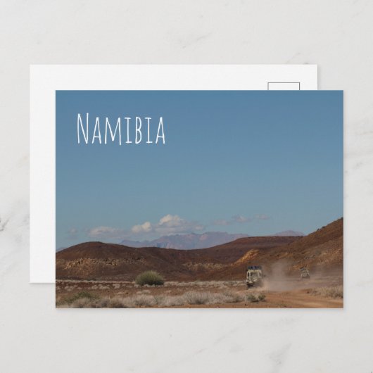 Namibië Afrika 4x4 auto's die landschapsarchitectu Briefkaart (Voorkant / Achterkant)