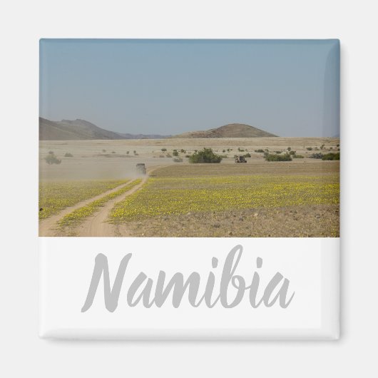Namibië Afrika Landschap Namibische Woestijnweg 4x Magneet (Voorkant)