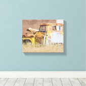 Namibië Afrika verliet landschap autowrak Canvas Afdruk (Insitu (Houten vloer))