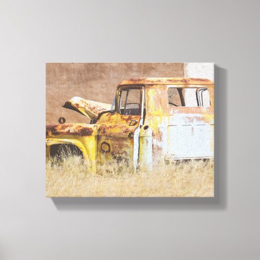 Namibië Afrika verliet landschap autowrak Canvas Afdruk (Voorkant)