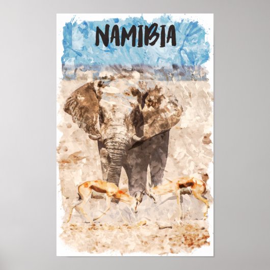 Namibië Afrika Wildlife Safari Poster (Voorkant)