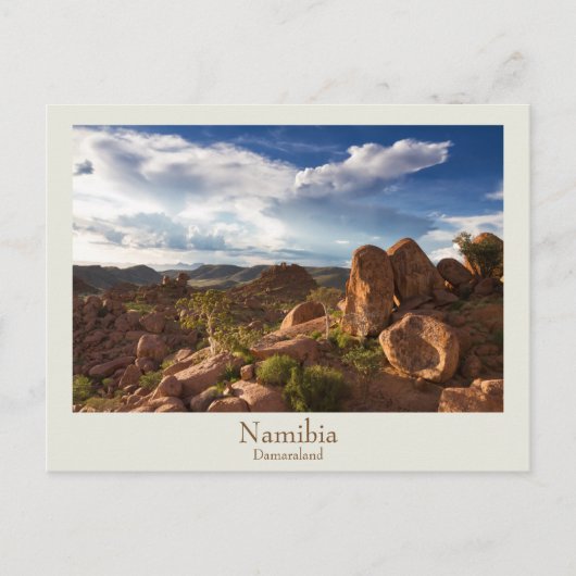 Namibië - briefkaart Damaraland met tekst (Voorkant)