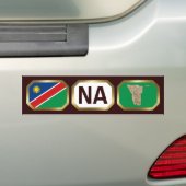 Namibië Bumpersticker vlaggenkaartcode (Op auto)