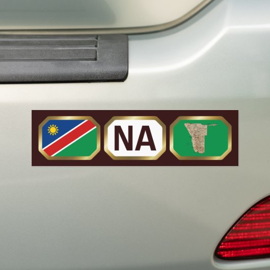 Namibië Bumpersticker vlaggenkaartcode (Op auto)