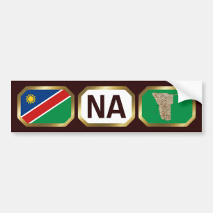 Namibië Bumpersticker vlaggenkaartcode
