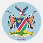 Namibië Crest Ronde Sticker (Voorkant)