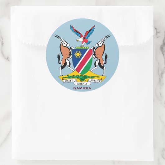 Namibië Crest Ronde Sticker (Tas)